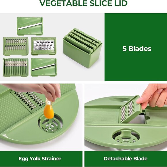 SUSTEAS Salad Spinner Large – 4.25Qt, Vegetable & Fruit Wash Bowl with 5-Blade - Picture 5 of 9